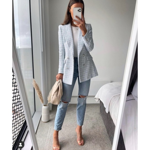 Zara textured plaid blazer - Picture 2 of 14